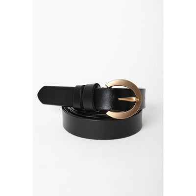 Gold Curved Buckle Belt - Black - 210 Other Accessories