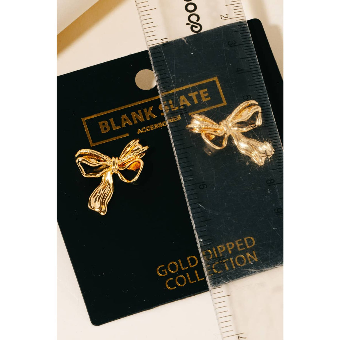 Gold Dipped Bow Stud Earrings - 190 Jewelry