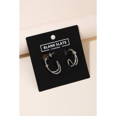 Gold Dipped Knot Hoop Earrings - Silver - 190 Jewelry