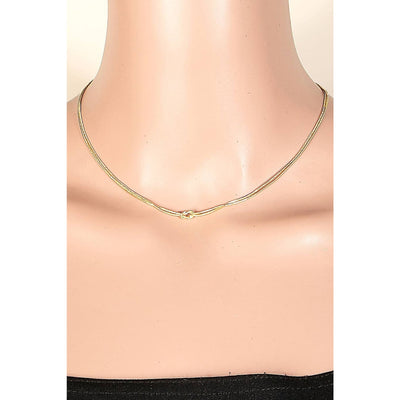 Gold Dipped Knot Rope Chain Double Necklace - Gold - 190 Jewelry