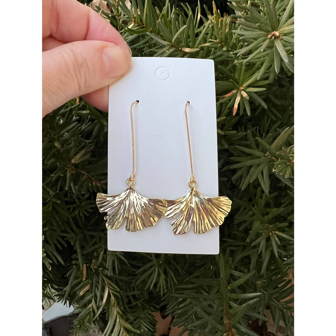 Gold Leaf Dangle Earrings - Gold - 190 Jewelry