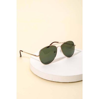 Gold Rimmed Sunglasses - Black Lense - 210 Other Accessories