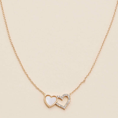 Heart Shell Charm Necklace - Gold - 190 Jewelry