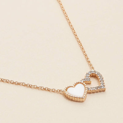 Heart Shell Charm Necklace - Gold - 190 Jewelry