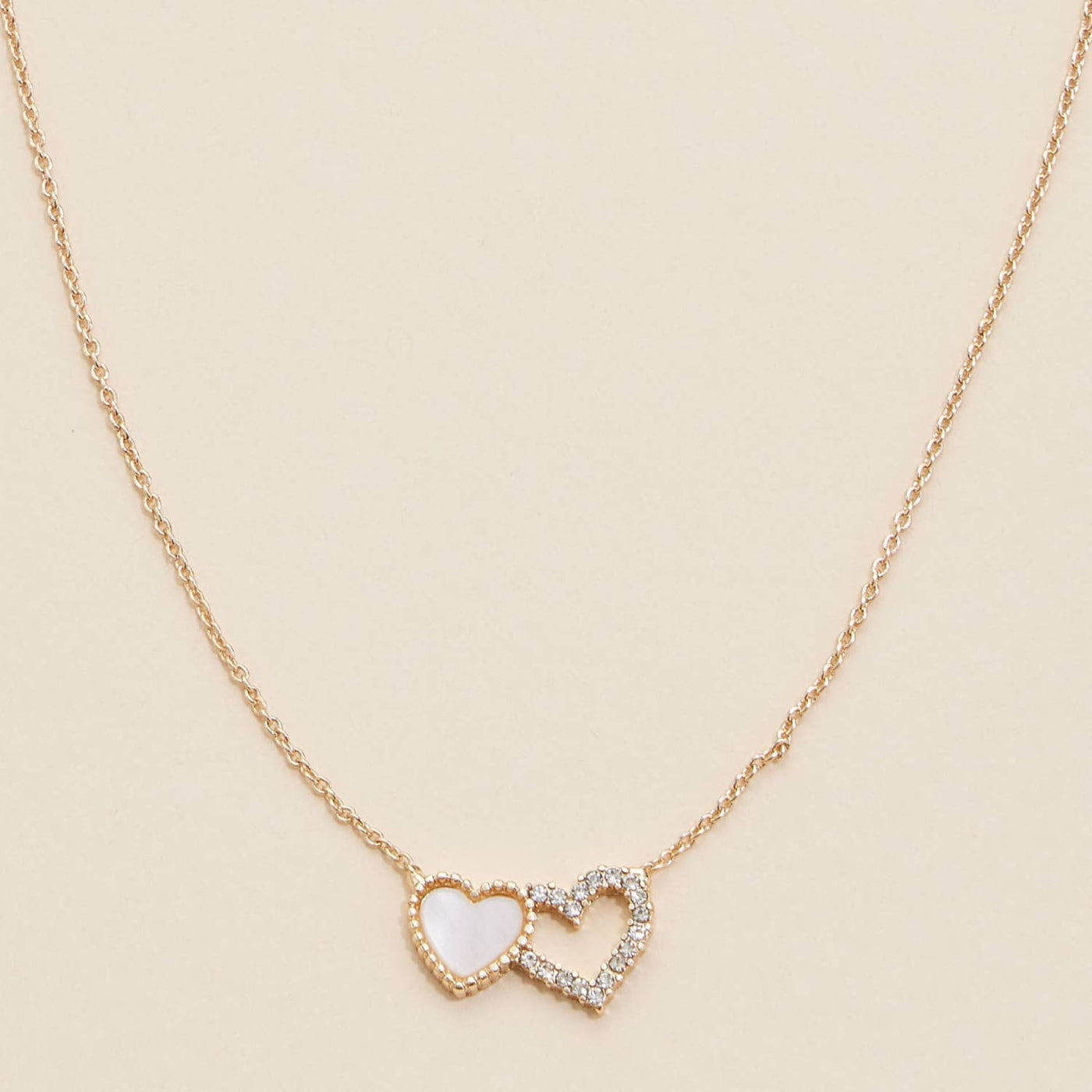 Heart Shell Charm Necklace - Gold - 190 Jewelry