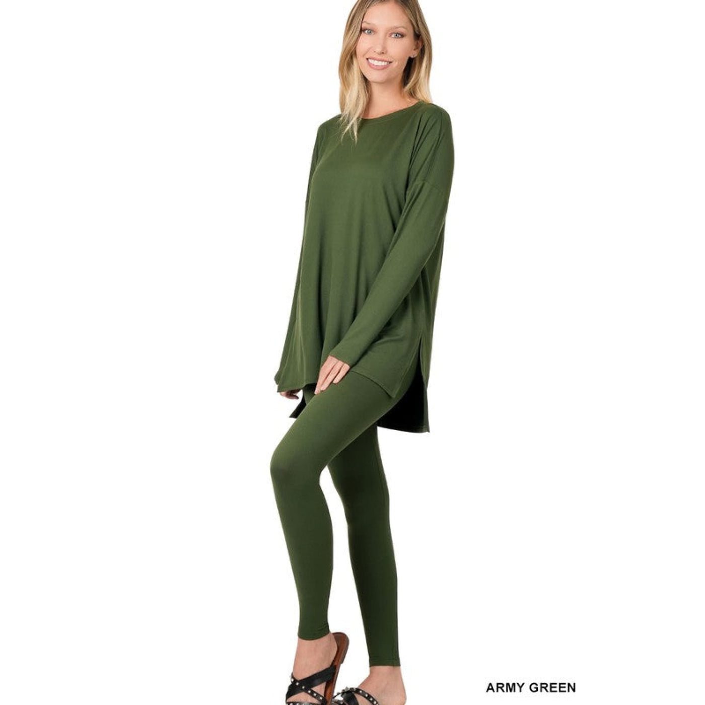 In My Comfort Top - S / Army Green - 120 Long Sleeve Tops