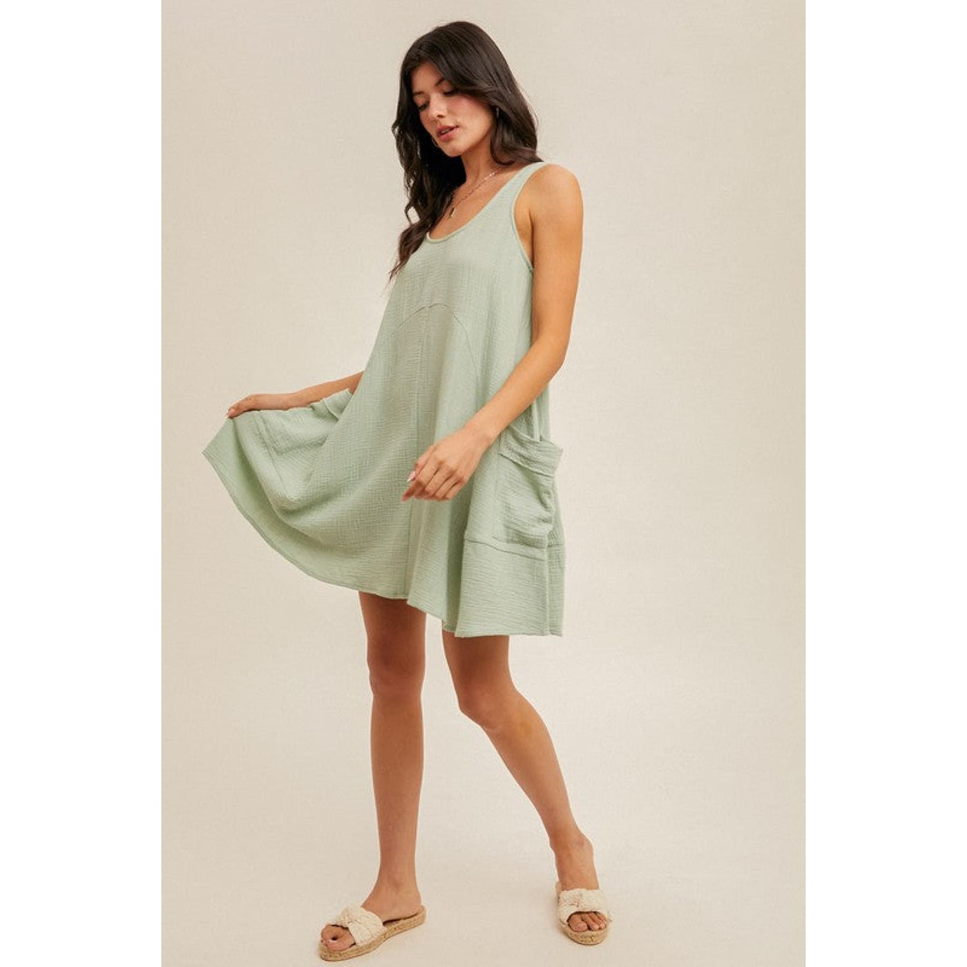 In The Breeze Mini Dress - M / Sage - 170 Casual Dresses/Jumpsuits/Rompers