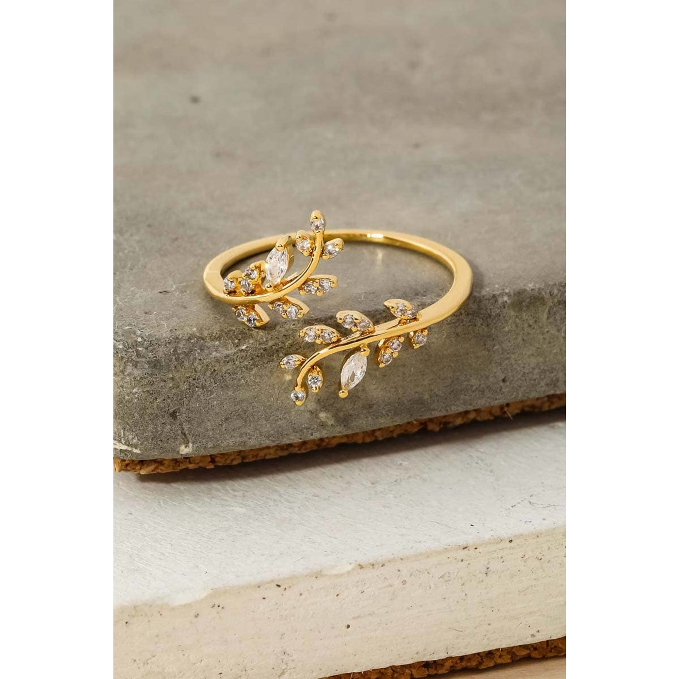 Jeweled Vine Ring - Gold - 190 Jewelry