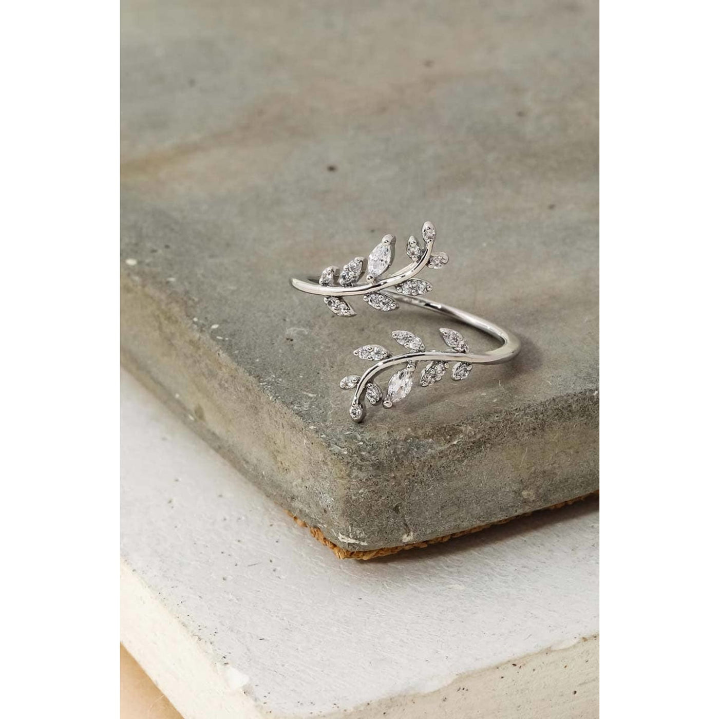 Jeweled Vine Ring - Silver - 190 Jewelry