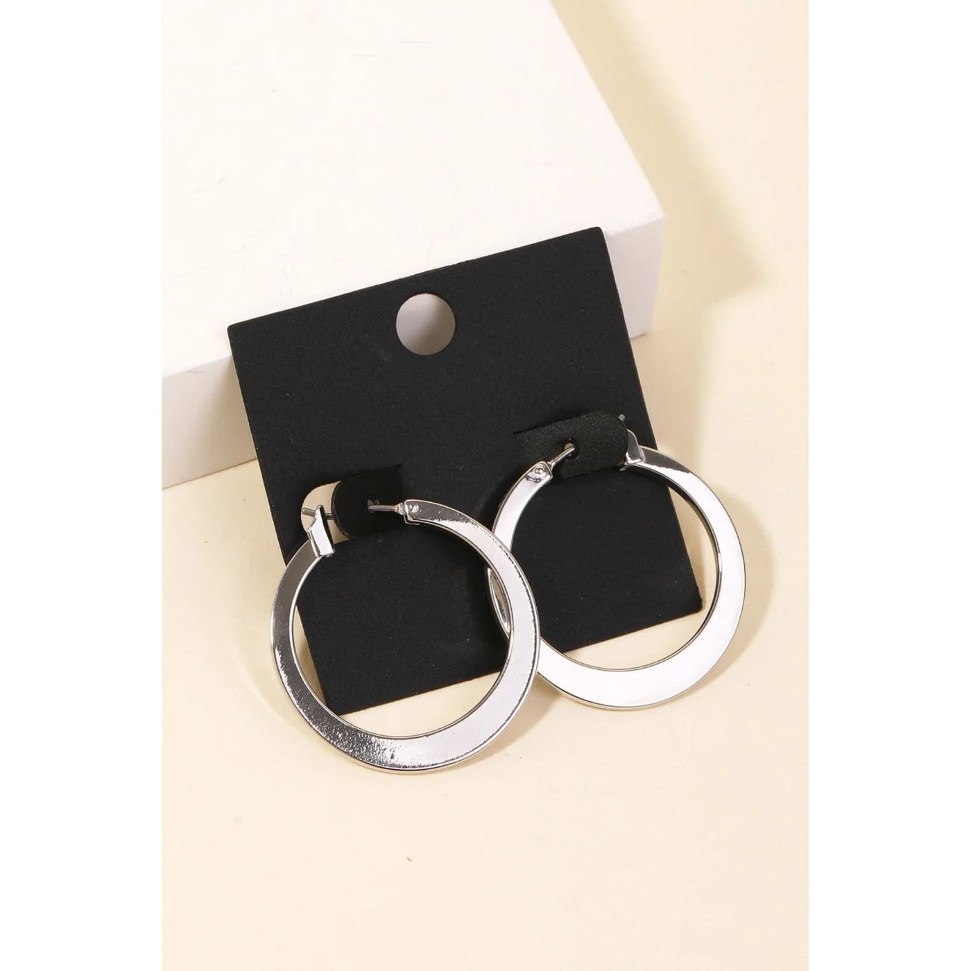 Latch Hoop Earrings - Silver - 190 Jewelry