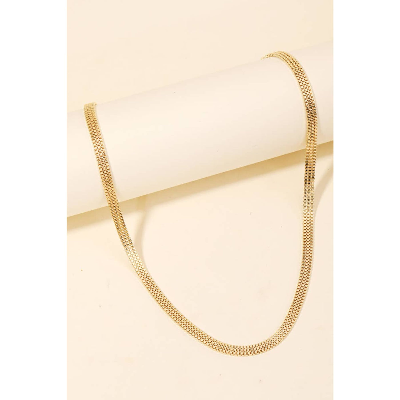 Layered Box Chain Necklace - Gold - 190 Jewelry