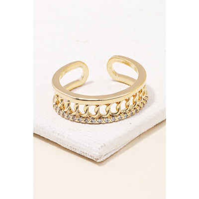 Layered Pave Chain Ring - 190 Jewelry