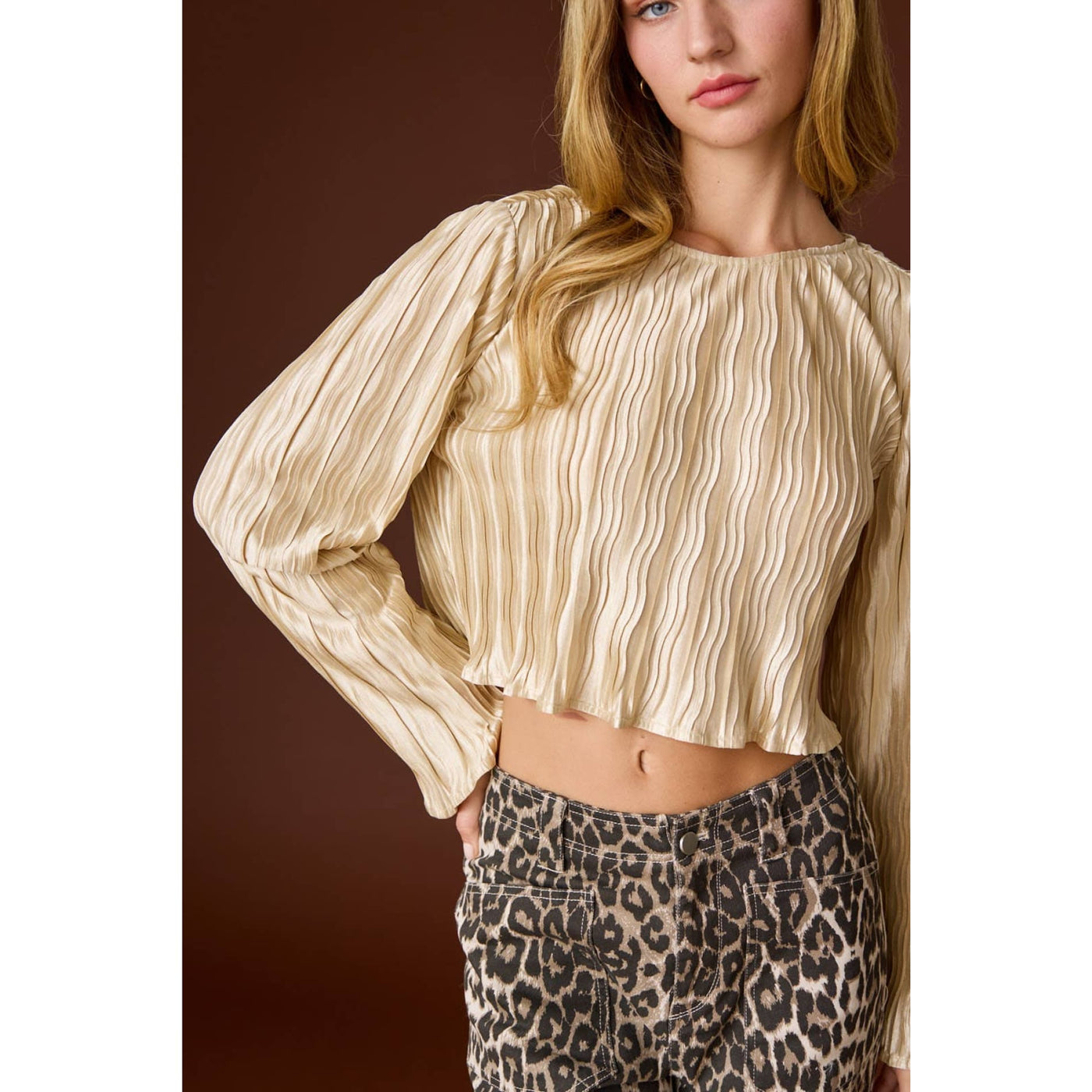 Leah Pleated Top - 120 Long Sleeve Tops