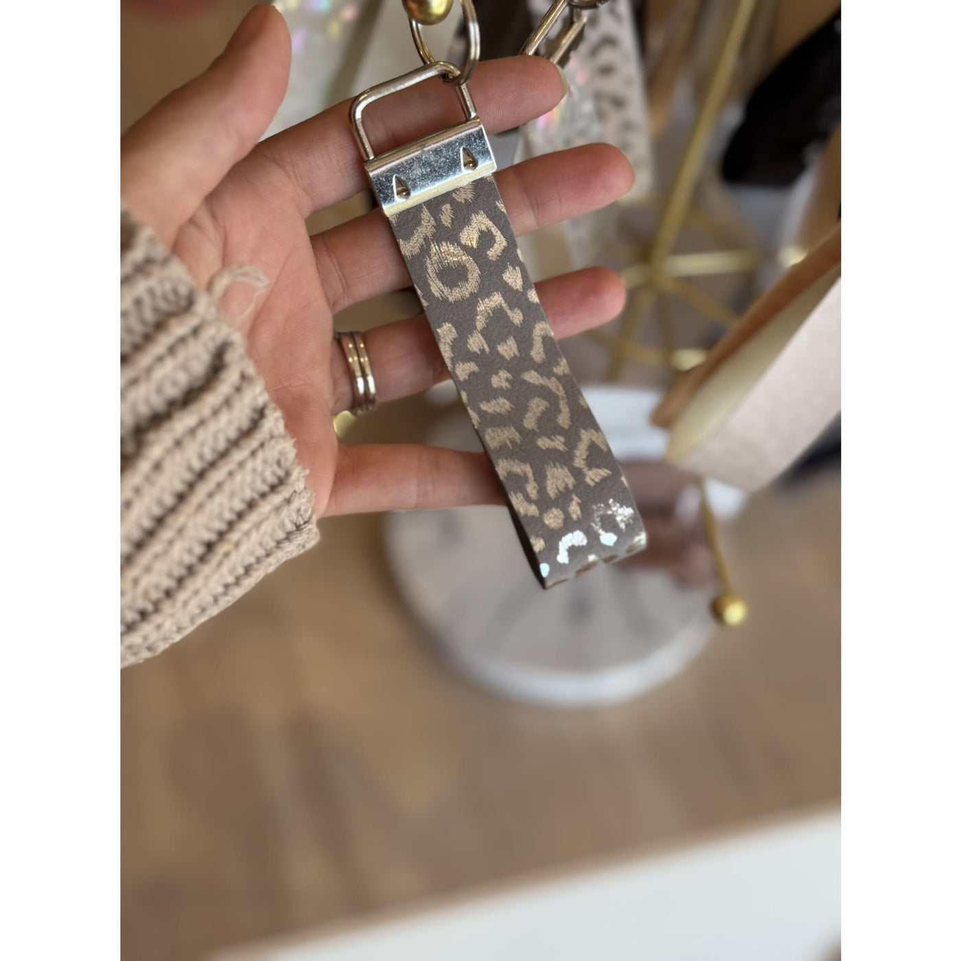 Leopard Key Fob - Gray/Silver - 210 Other Accessories