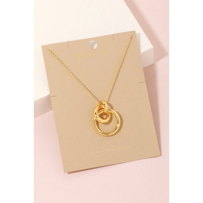 Linked Hoop Pendant Necklace - Gold - 190 Jewelry