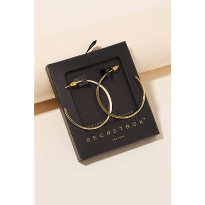 Metallic Open Hoop Earrings - Gold 190 Jewelry