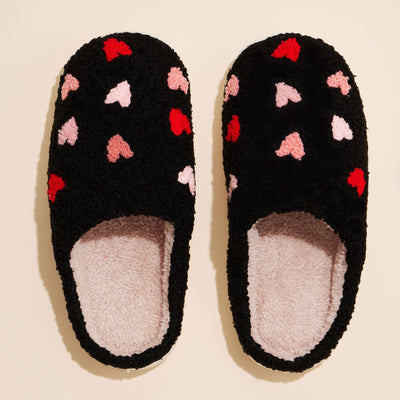 Multi Heart Slippers - L 10-11 / Black - 210 Other Accessories