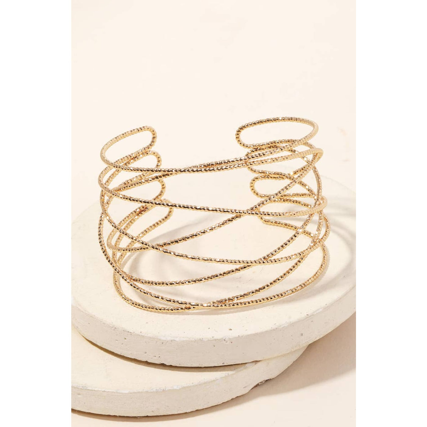 Multi Strand Cuff Bracelet - Gold - 190 Jewelry