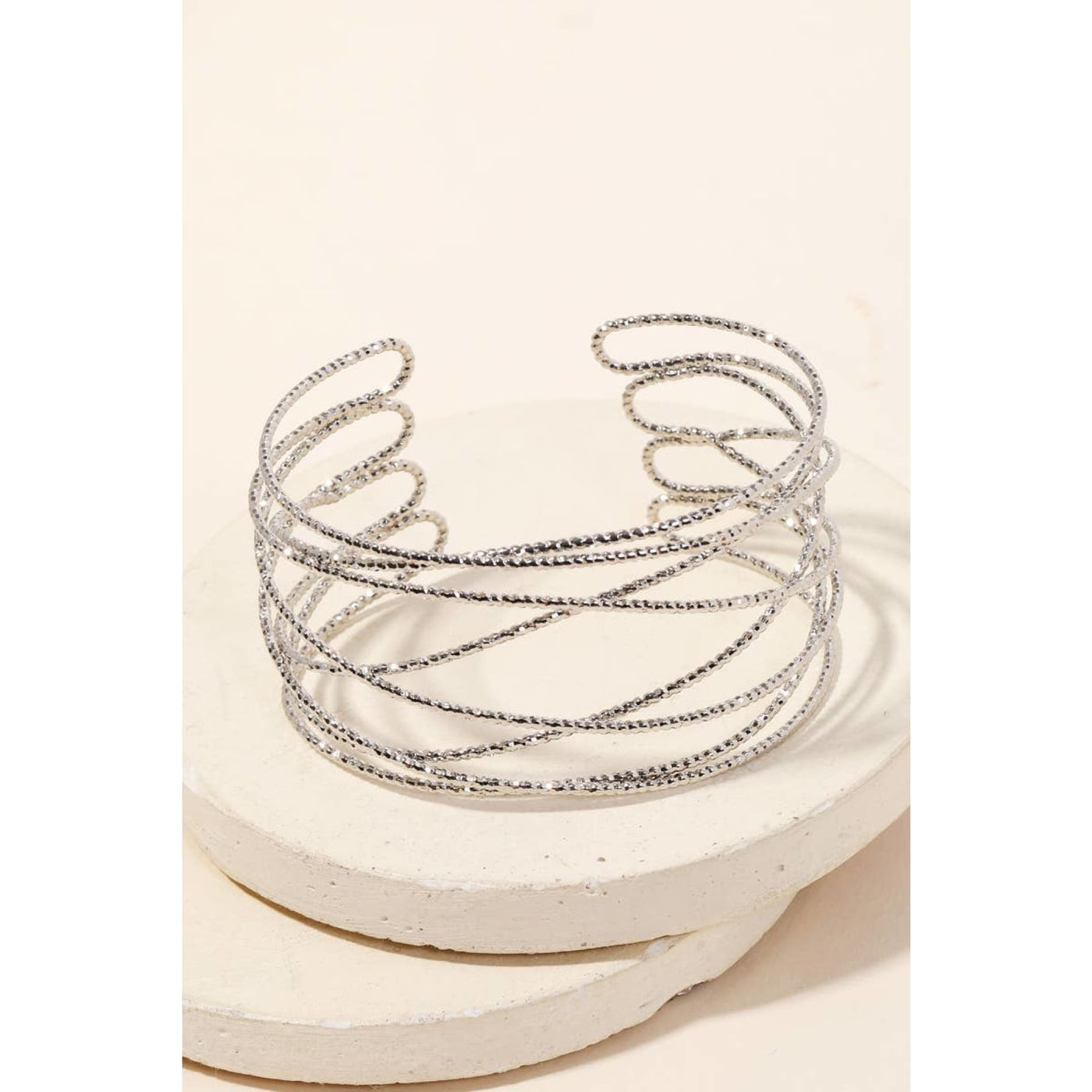 Multi Strand Cuff Bracelet - Silver - 190 Jewelry