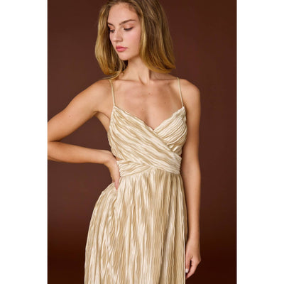 Nothing Holding Me Back Midi Dress - S / Champagne - 175 Evening Dresses/Jumpsuits/Rompers