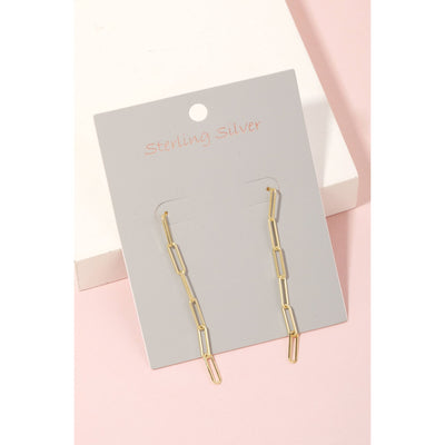 Oval Chain Dangle Earrings - Gold 190 Jewelry