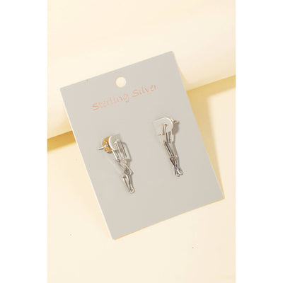 Oval Chain Dangle Earrings - Silver 190 Jewelry