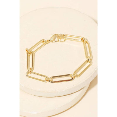 Oval Chain Link Bracelet - Gold - 190 Jewelry
