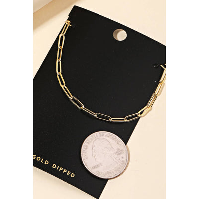 Oval Chain Link Necklace - Gold - 190 Jewelry