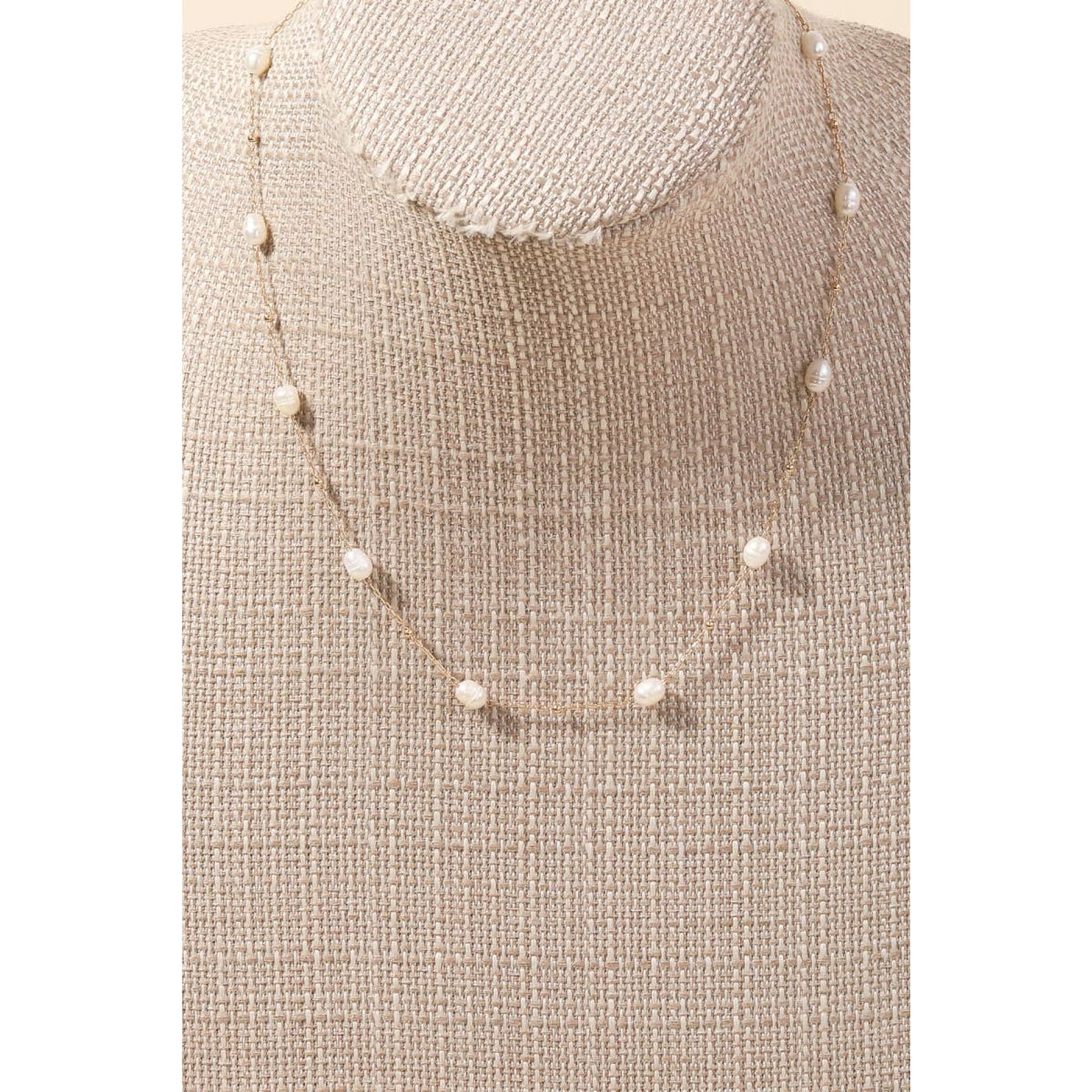 Pearly Beaded Chain Necklace - 190 Jewelry