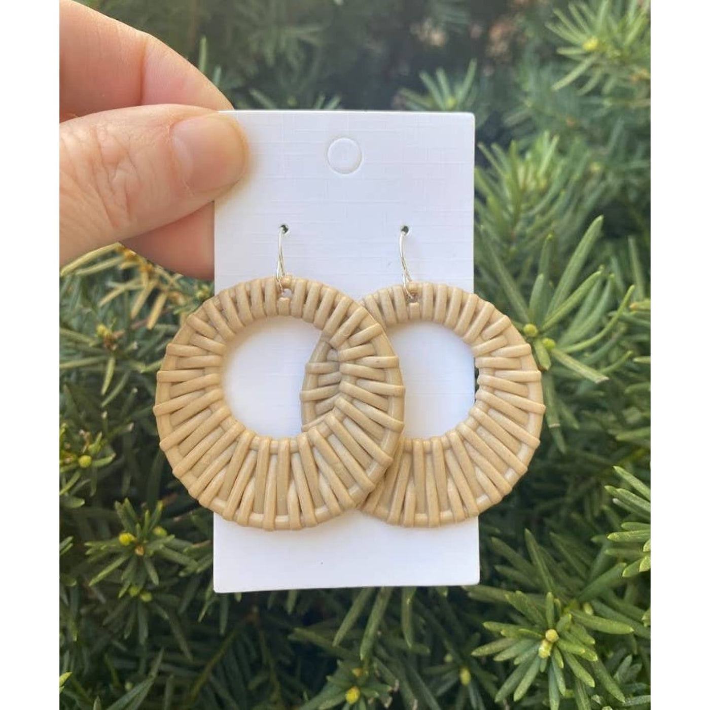 Rattan Drop Circle Earrings - 190 Jewelry