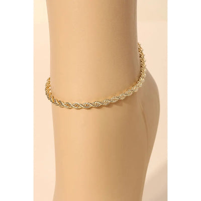 Rope Chain Anklet - Gold - 190 Jewelry