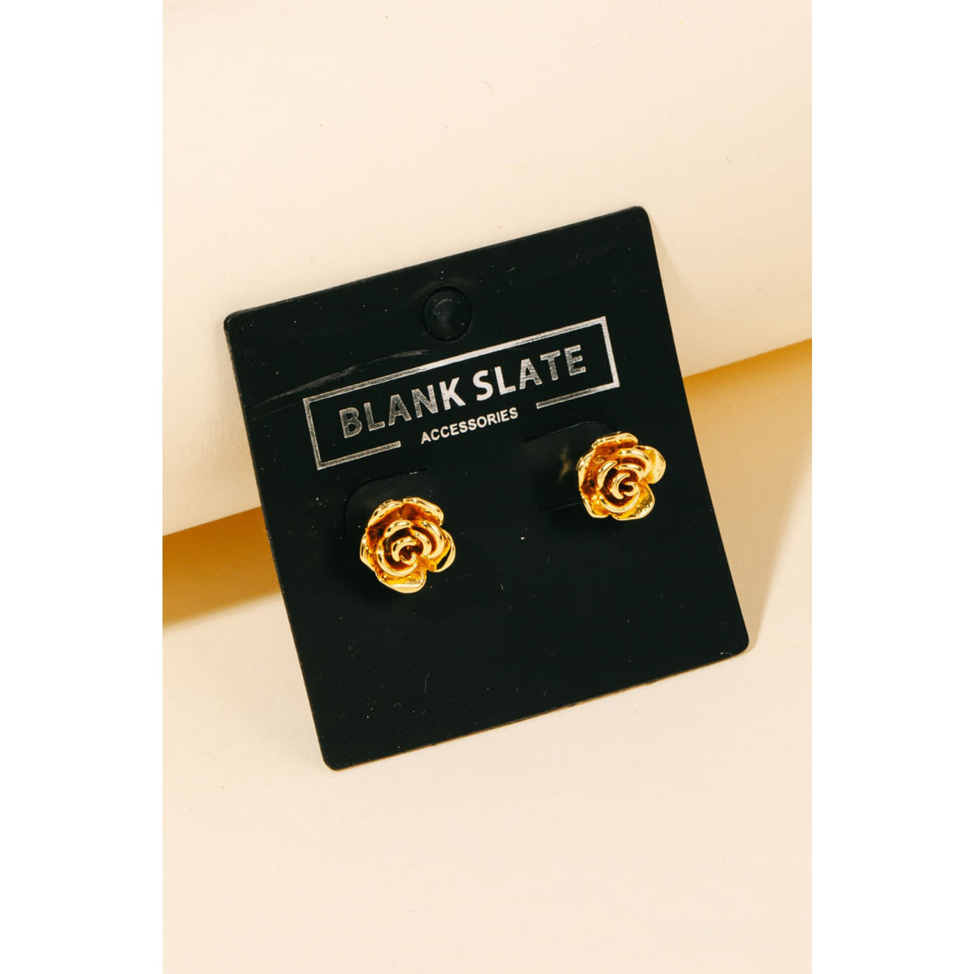 Rose Stud Earrings - Gold - 190 Jewelry