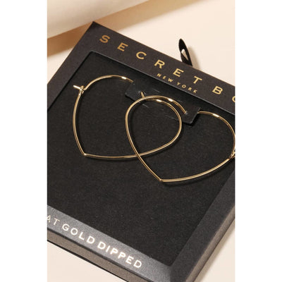 Secret Box Heart Outline Hoop Earrings - 190 Jewelry