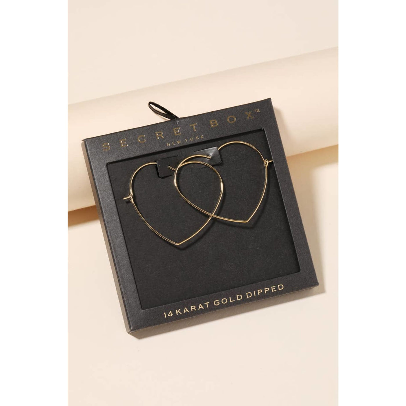 Secret Box Heart Outline Hoop Earrings - 190 Jewelry