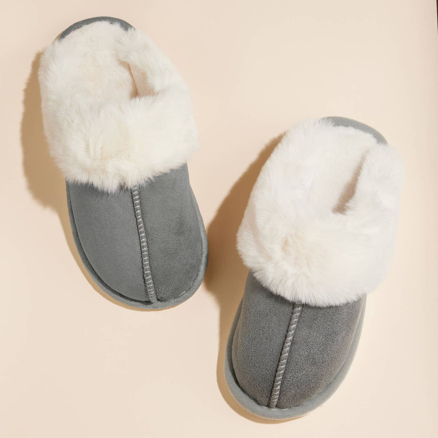 Sherpa Fur Indoor/Outdoor Slippers - S 6-7 / Grey - 210 Other Accessories