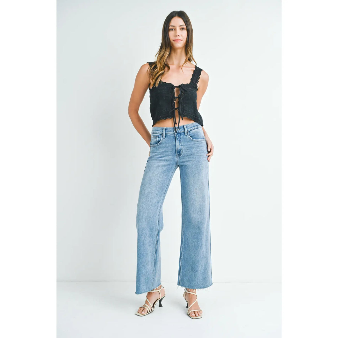 The Georgina Jeans - High Rise Wide Leg - 160 Denim