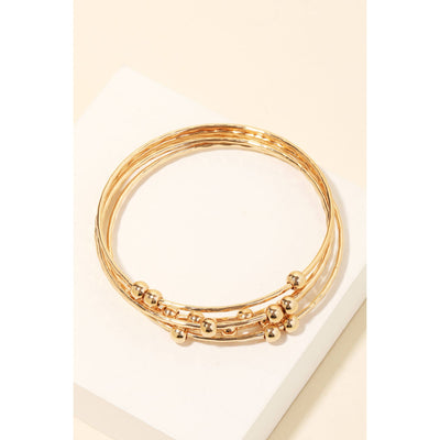 Thin Bangle Bracelet Set - Gold - 190 Jewelry