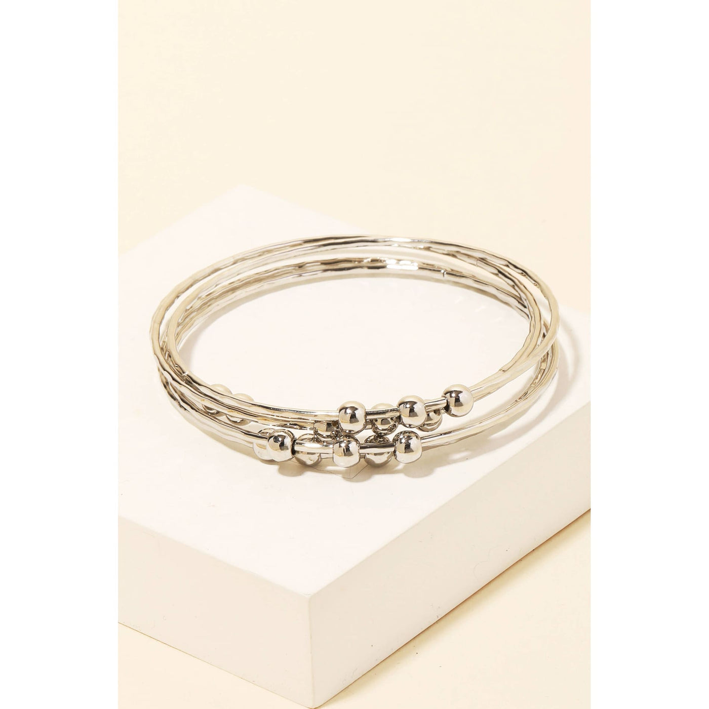 Thin Bangle Bracelet Set - Silver - 190 Jewelry