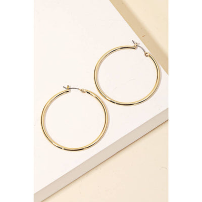 Thin Hoop Earrings - Gold - 190 Jewelry