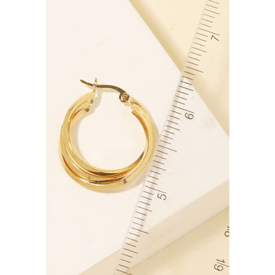 Triple Interlinked Latch Hoop Earrings - 190 Jewelry