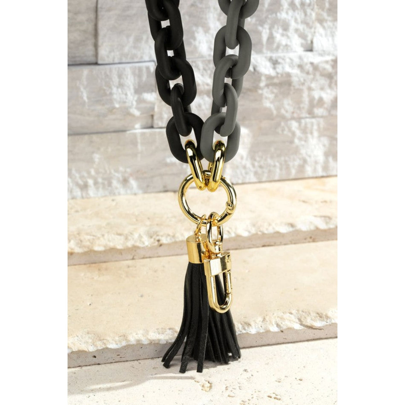 Two Tone Bracelet Key Chain With Tassel - 210 Other Accessories
