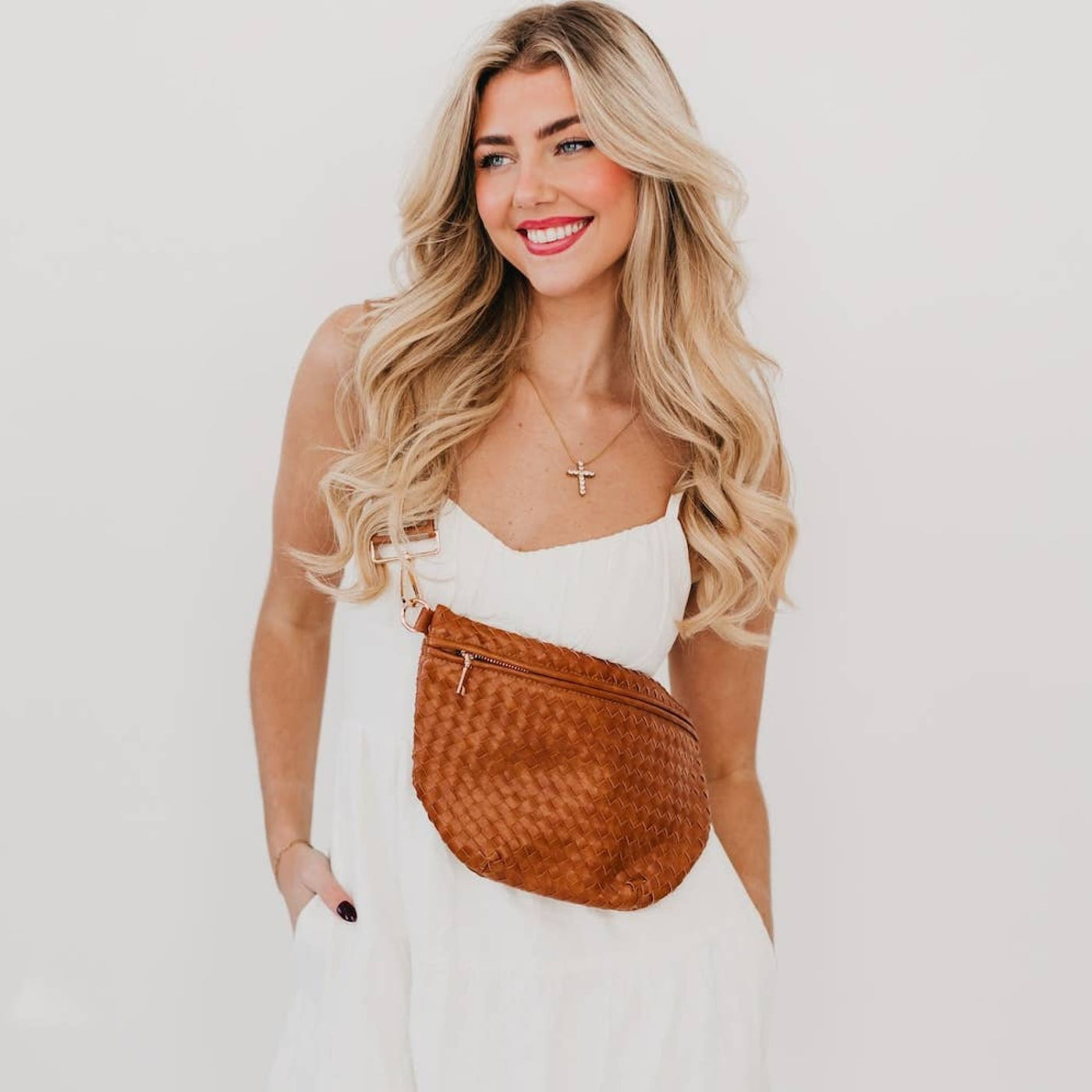 Westlyn Woven Bum Bag - Brown - 200 Handbags