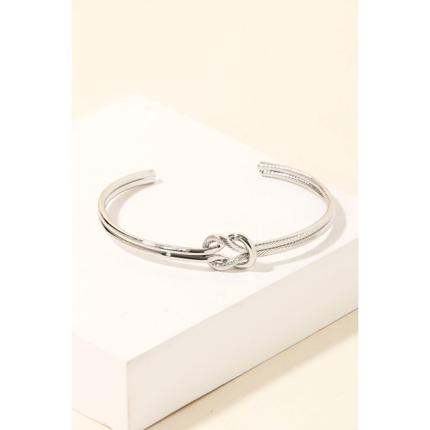 Wire Cuff Knot Bracelet - Silver - 190 Jewelry