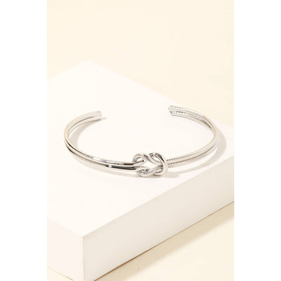 Wire Cuff Knot Bracelet - Silver - 190 Jewelry