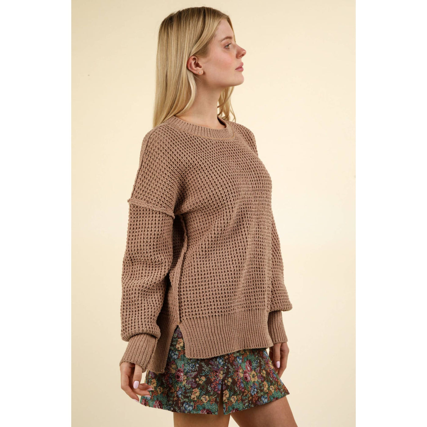 You Deserve It All Sweater - S / Taupe - 130 Sweaters/Cardigans