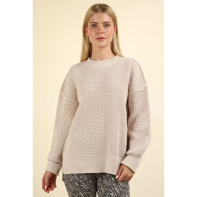 You Deserve It All Sweater - S / Taupe - 130 Sweaters/Cardigans